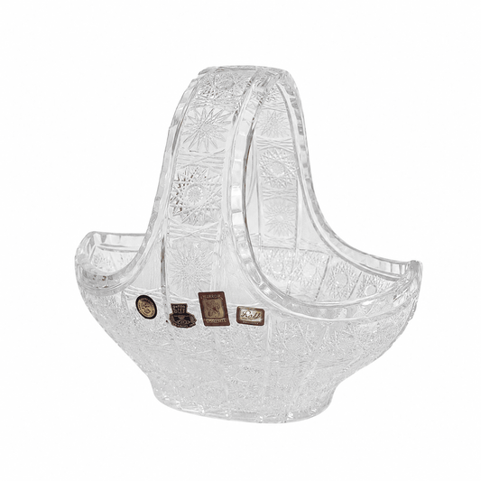 Bohemia Crystal - Hand Cut Basket - 23 cm - Clear