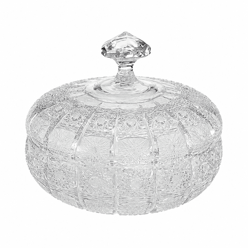 Bohemia Crystal - Hand Cut Box with Cover - 18 cm - Clear