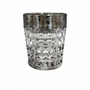 Bohemia Crystal - Diamond Tumbler Set 6 Pcs - 230ml - Silver & Grey