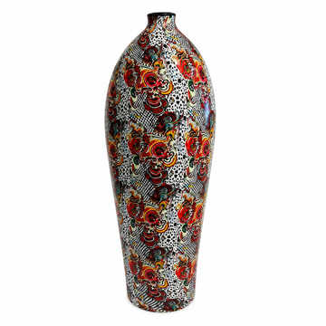Ardor - Long Modern Colorful Vase - H 42 cm - Gold