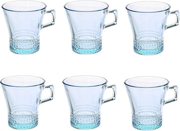 Pasabahce - Kuvars Glass Mug Set 6 Pieces 250ml - Turquoise