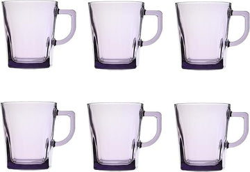 Pasabahce - Carre Glass Mug Set 6 Pieces - Purple - 270ml