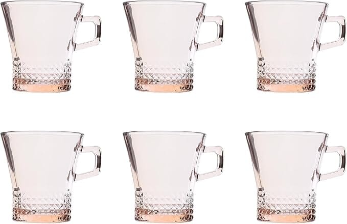 Pasabahce - Kuvars Glass Mug Set 6 Pieces - Pink - 250ml