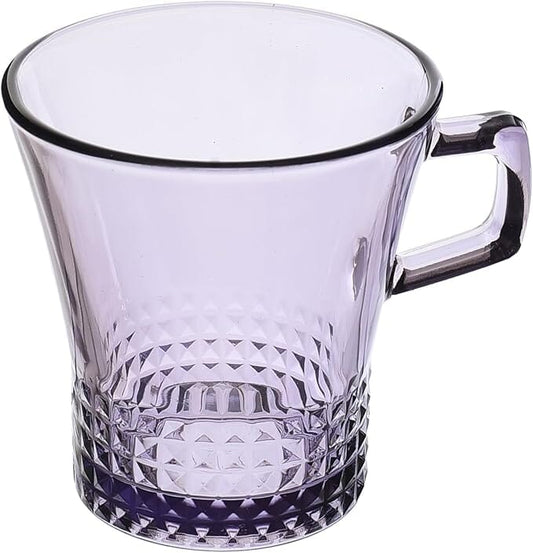 Pasabahce - Kuvars Glass Mug 6 Pieces - Purple - 250ml