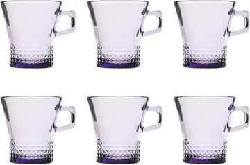 Pasabahce - Kuvars Glass Mug 6 Pieces - Purple - 250ml