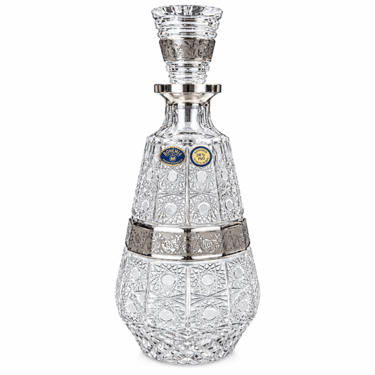 Bohemia Crystal - Drink Set 7 Pcs - 1L & 200 ml -Silver