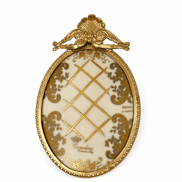 Caroline - Imperial Oval Wall Plate Small - 15x9cm - Beige &Gold
