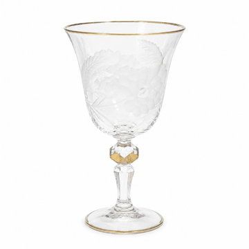 Bohemia Crystal - Goblet Glass Set 6 Pcs - 170 ml - Gold