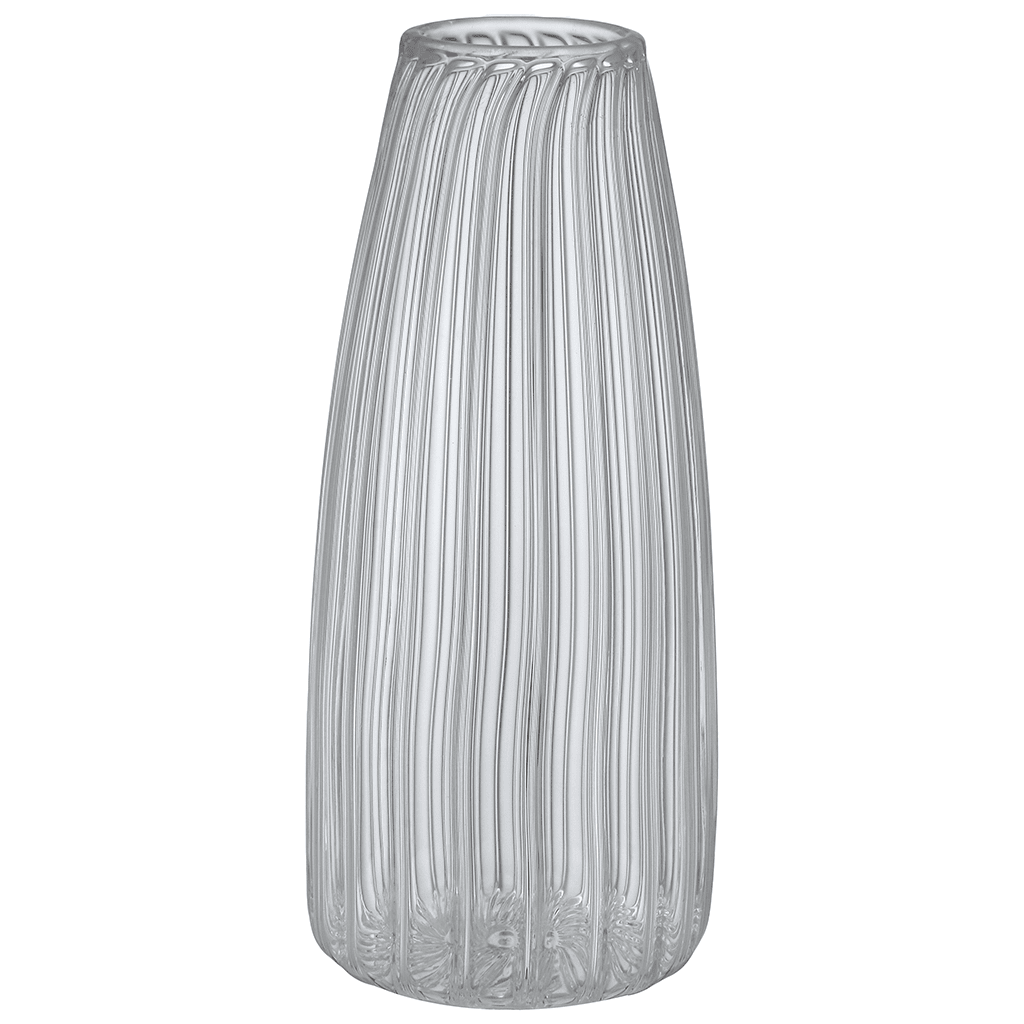 Senzo - Cylindrical Flower Vase - Transparent - 25cm - Glass - 74000116
