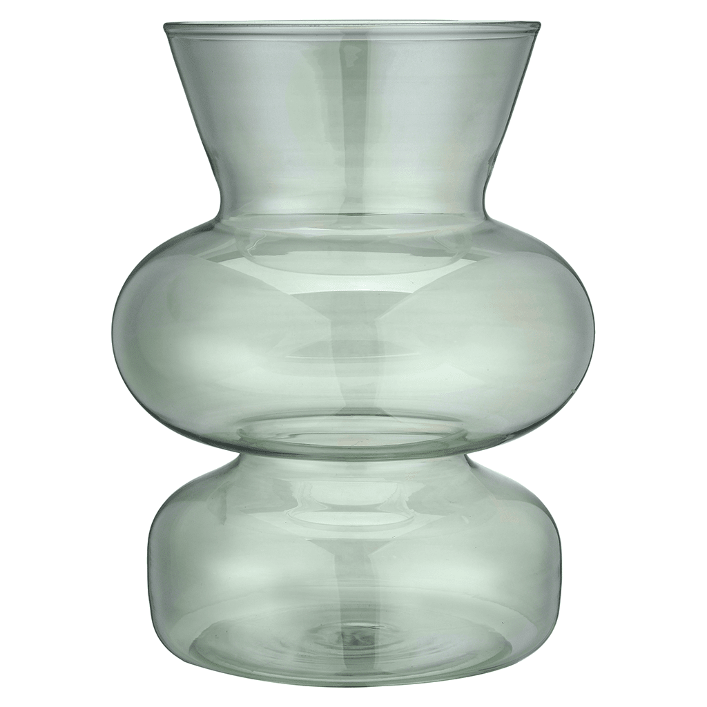 Senzo - Round Flower Vase - Green - 24cm - Glass - 74000125