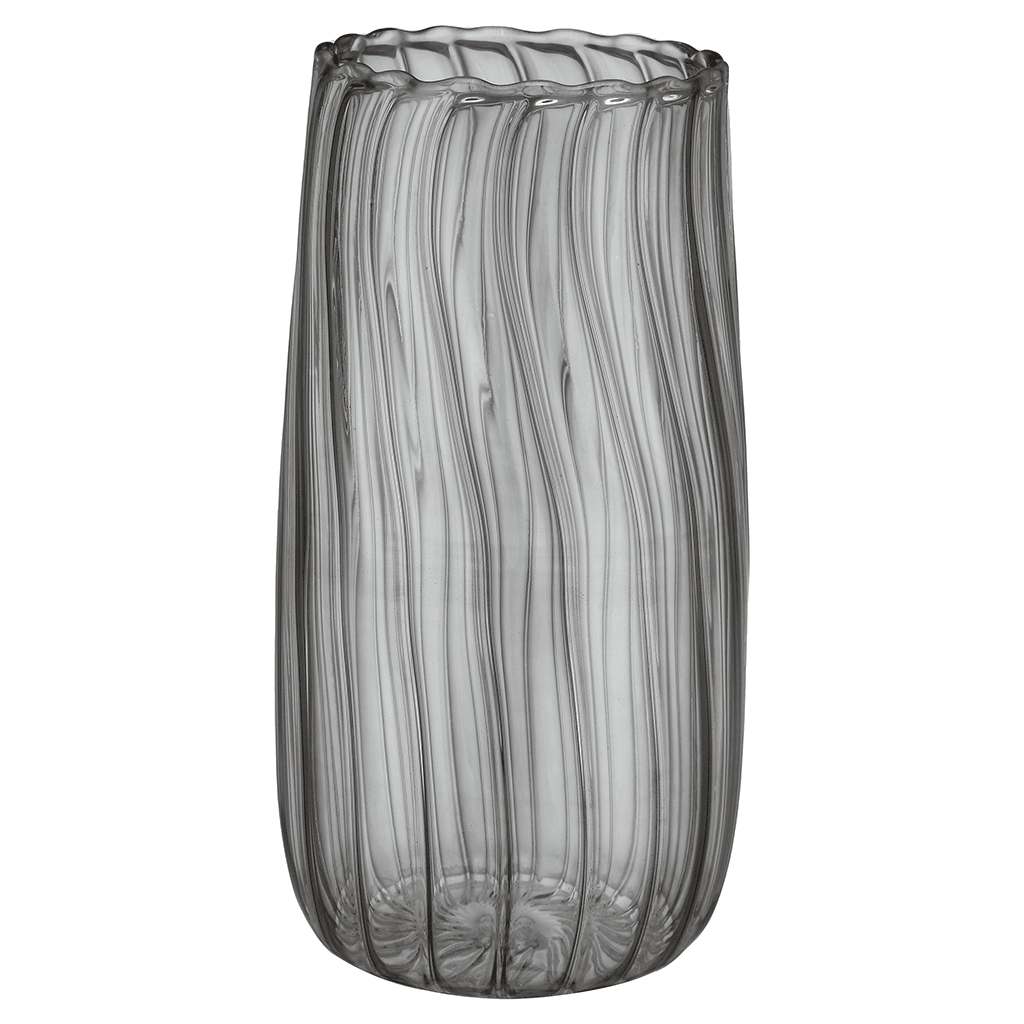 Senzo - Flower Vase - Grey - 20cm - Glass - 7400071