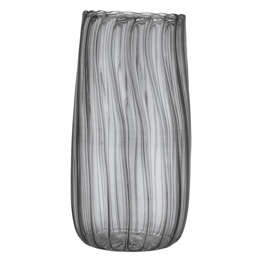 Senzo - Flower Vase - Grey - 20cm - Glass - 7400071