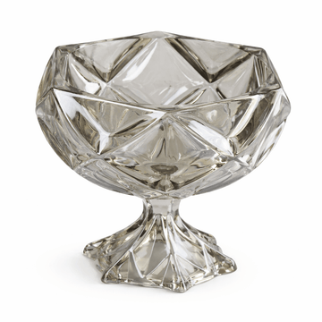 Footed Glass Plate - Black - 25x23cm