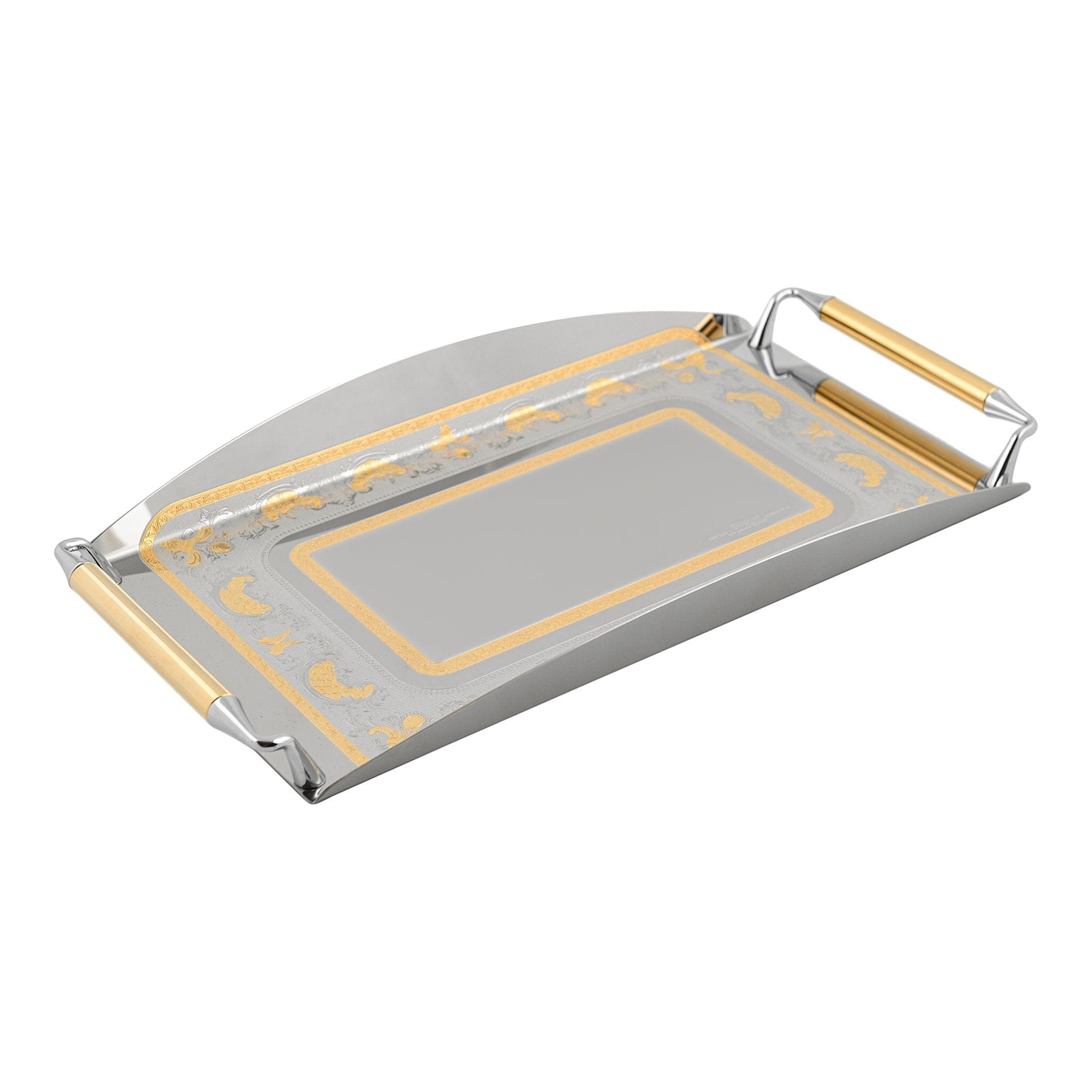 Elegant Gioiel - Rectangular Tray with Handles - Gold - Stainless Steel 18/10 - 40x25cm - 75000162