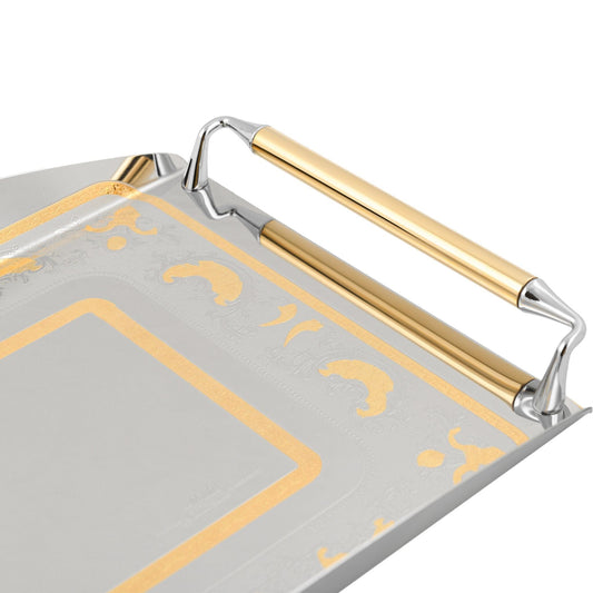 Elegant Gioiel - Rectangular Tray with Handles - Gold - Stainless Steel 18/10 - 45x29cm - 75000163