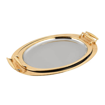 Elegant Gioiel - Oval Tray Set with Handles 2 Pieces - Gold - Stainless Steel 18/10 - 75000183