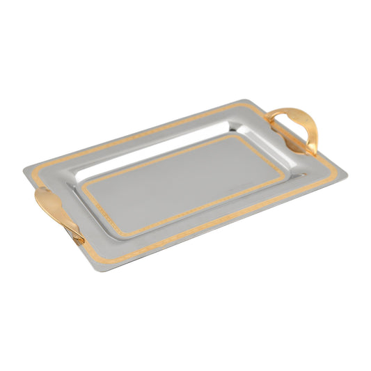 Elegant Gioiel - Rectangular Tray Set with Handles 3 Pieces - Gold - Stainless Steel 18/10 - 75000250