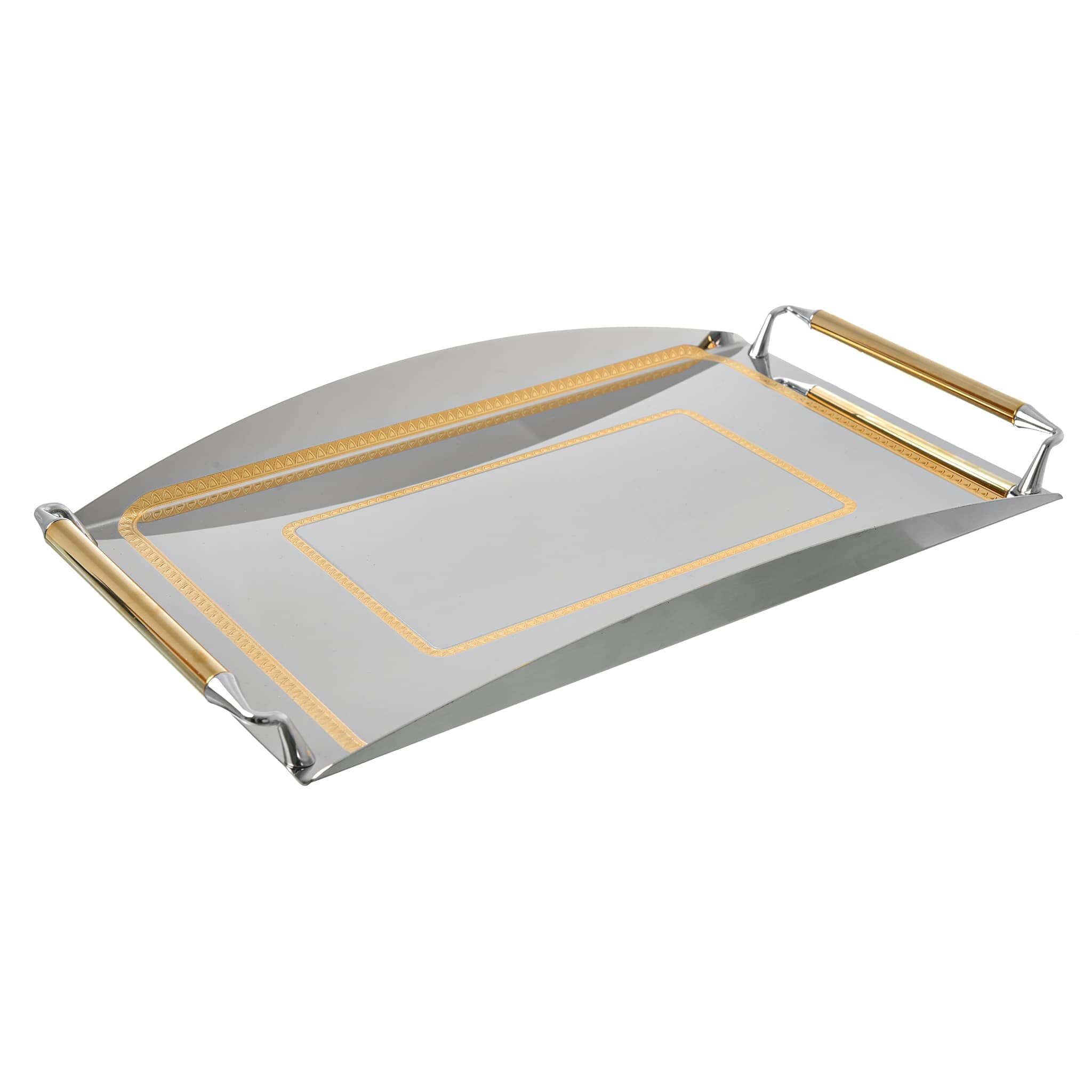 Elegant Gioiel - Rectangular Tray with Handles - Gold - Stainless Steel 18/10 - 30x45cm - 75000480