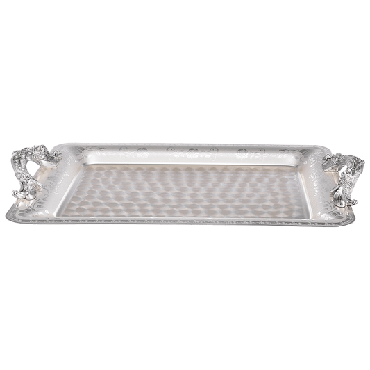 Chinelli - Rectangular Tray with Handles - Silver - 45x32cm - Stainless Steel - 75000511