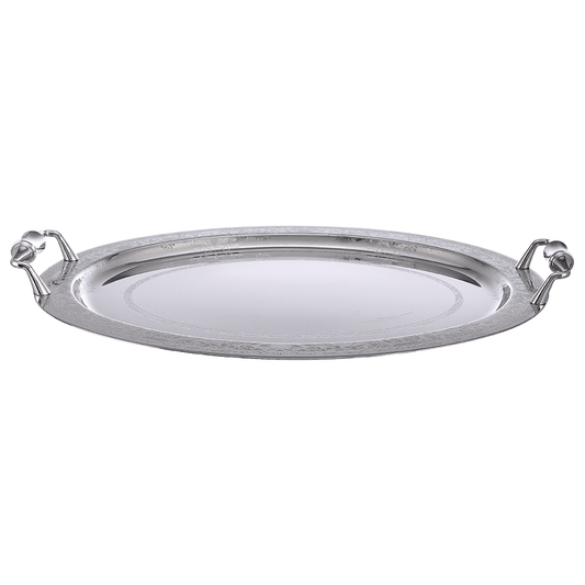 Elegant Gioiel - Oval Tray with Handles - Silver - 48cm - Stainless Steel 18/10 - 75000539