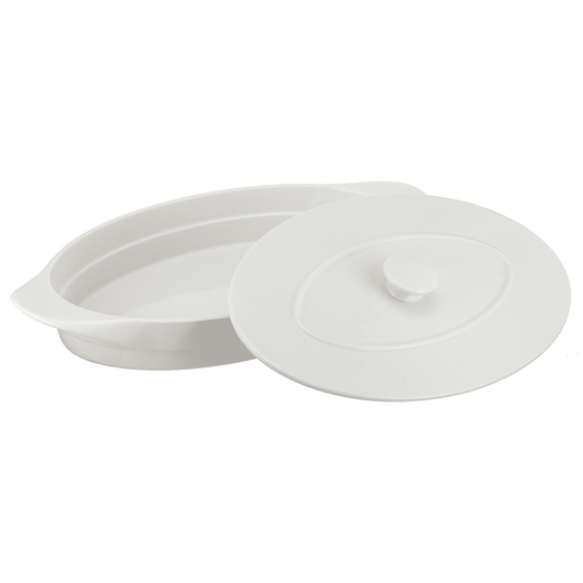 RAK - Covered Oval Food Warmer with Handles - 25cm - White - 770001126