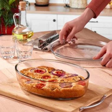 Borcam - Oval Oven Dish - 3.2Lit -Tempered Glass