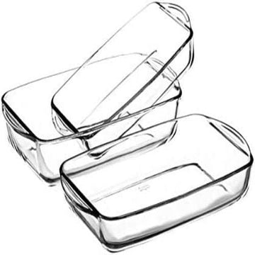 Borcam - Rectangular Oven Platter Set 3 Pieces - Tempered Glass