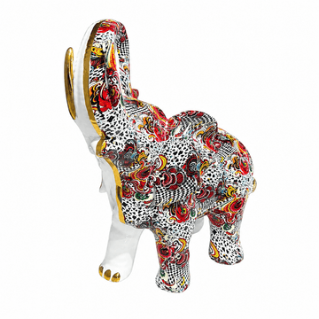 Ardor - Modern Colorful Elephant - H 31 cm - Gold