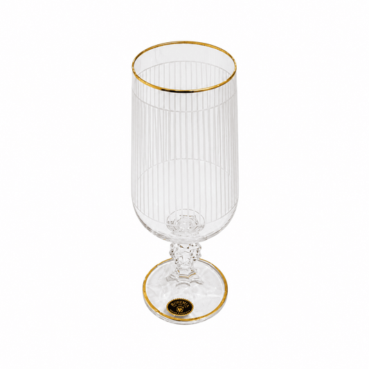 Bohemia Crystal - Carolina Lines Glass Set 18 Pcs - Gold