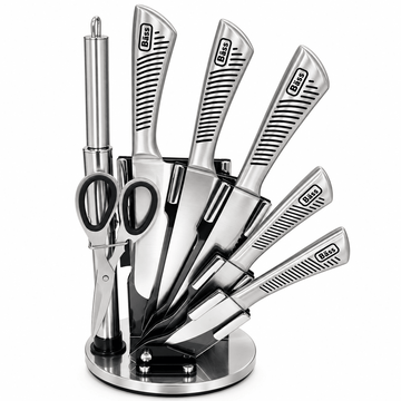 Bass - Knife Set 8 Pcs - Stainless Steel - Black&Silver