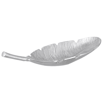 Leaf Shaped Plate For Snacks & Nuts - Silver - Silver Plated Metal - 80005589