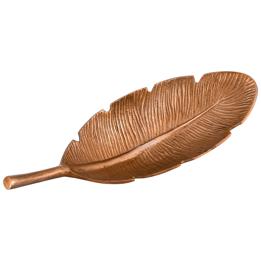 Leaf Shaped Plate For Snacks & Nuts - Gold - Gold Plated Metal - 80005590