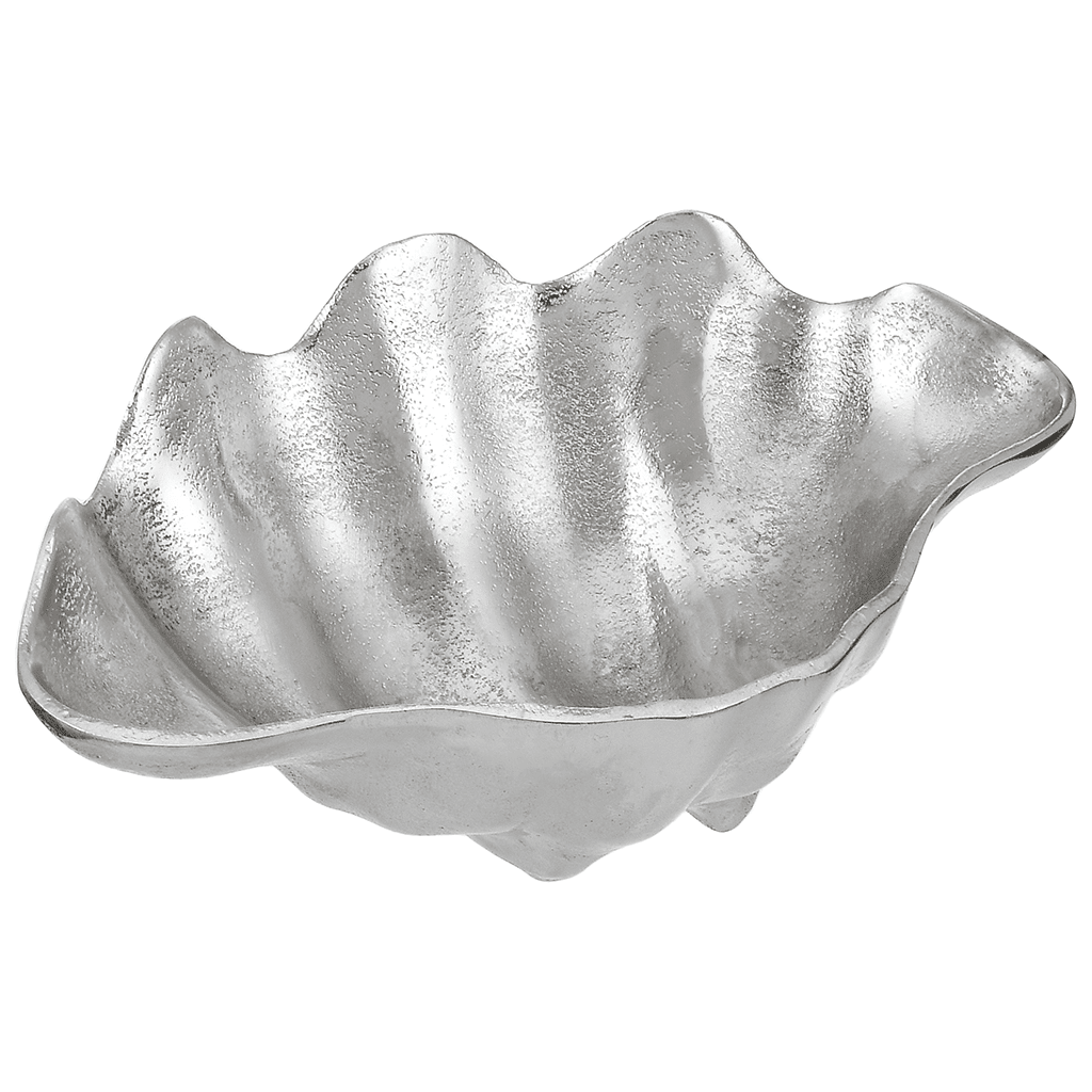 Shell Shaped Plate for Snacks & Nuts - Silver - Silver Plated Metal