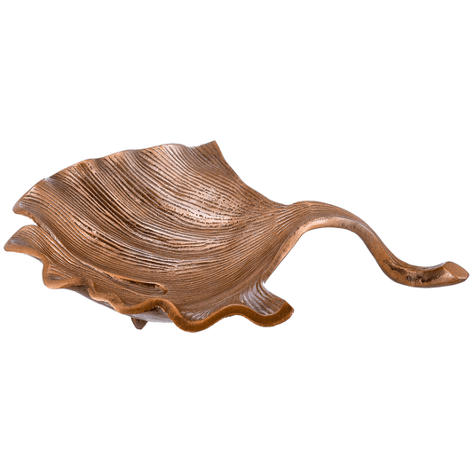 Leaf Shaped Small Plate For Snacks & Nuts - Bronze - Bronze Plated Metal - 80005688