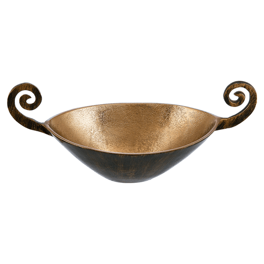 Serving Plate with Handles For Snacks & Nuts - Bronze - Bronze Plated Metal - 80005697