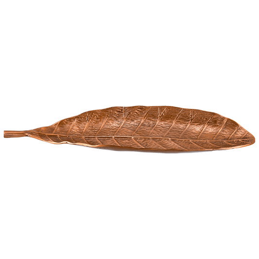 Leaf Shaped Plate For Snacks & Nuts - Bronze - Bronze Plated Metal - 80005728