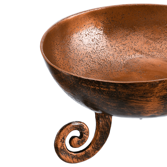 Round Bowl with Feet For Snacks & Nuts - Bronze - Bronze Plated Metal - 80005729