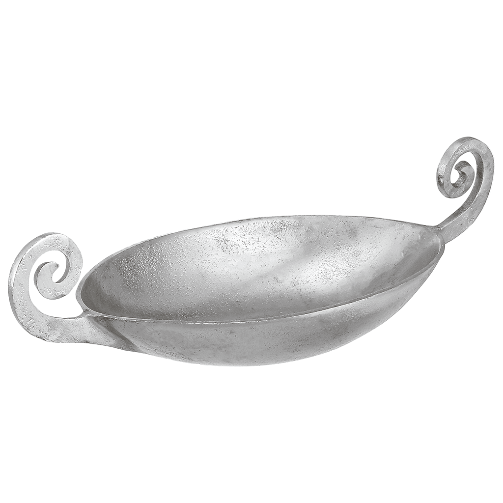 Oval Serving Plate with Handles For Snacks & Nuts - Silver - Silver Plated Metal - 80005731