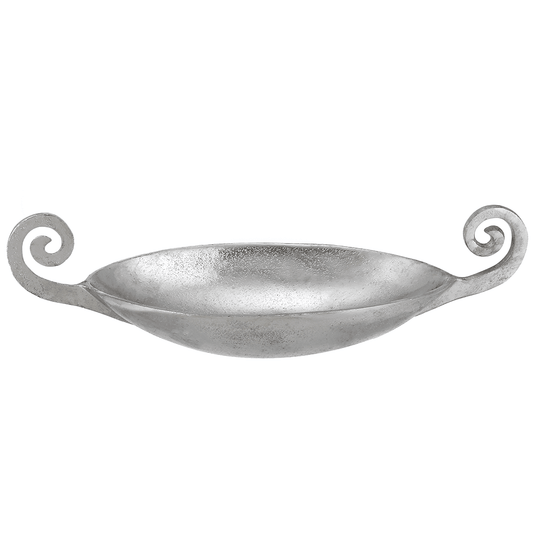 Oval Serving Plate with Handles For Snacks & Nuts - Silver - Silver Plated Metal - 80005731