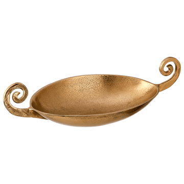 Oval Serving Plate with Handles For Snacks & Nuts - Gold - Gold Plated Metal - 80005732