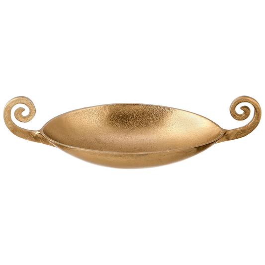 Oval Serving Plate with Handles For Snacks & Nuts - Gold - Gold Plated Metal - 80005732