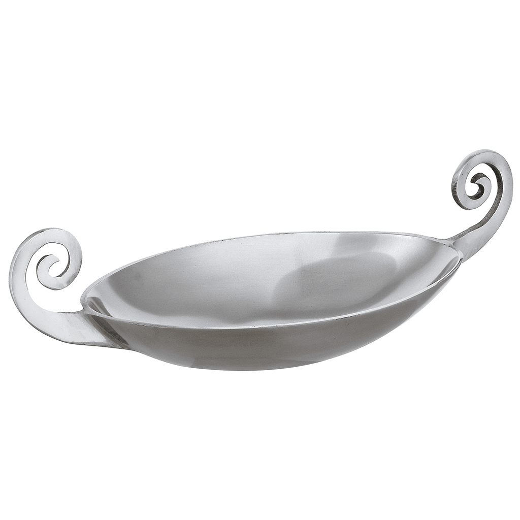 Oval Serving Plate with Handles For Snacks & Nuts - Silver - Silver Plated Metal - 80005734