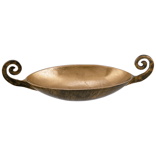 Oval Serving Plate with Handles For Snacks & Nuts - Bronze - Bronze Plated Metal - 80005735