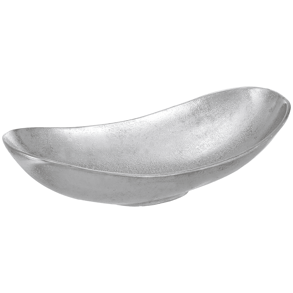 Oval Shaped Platter For Snacks & Fruits Silver Silver Plated Metal