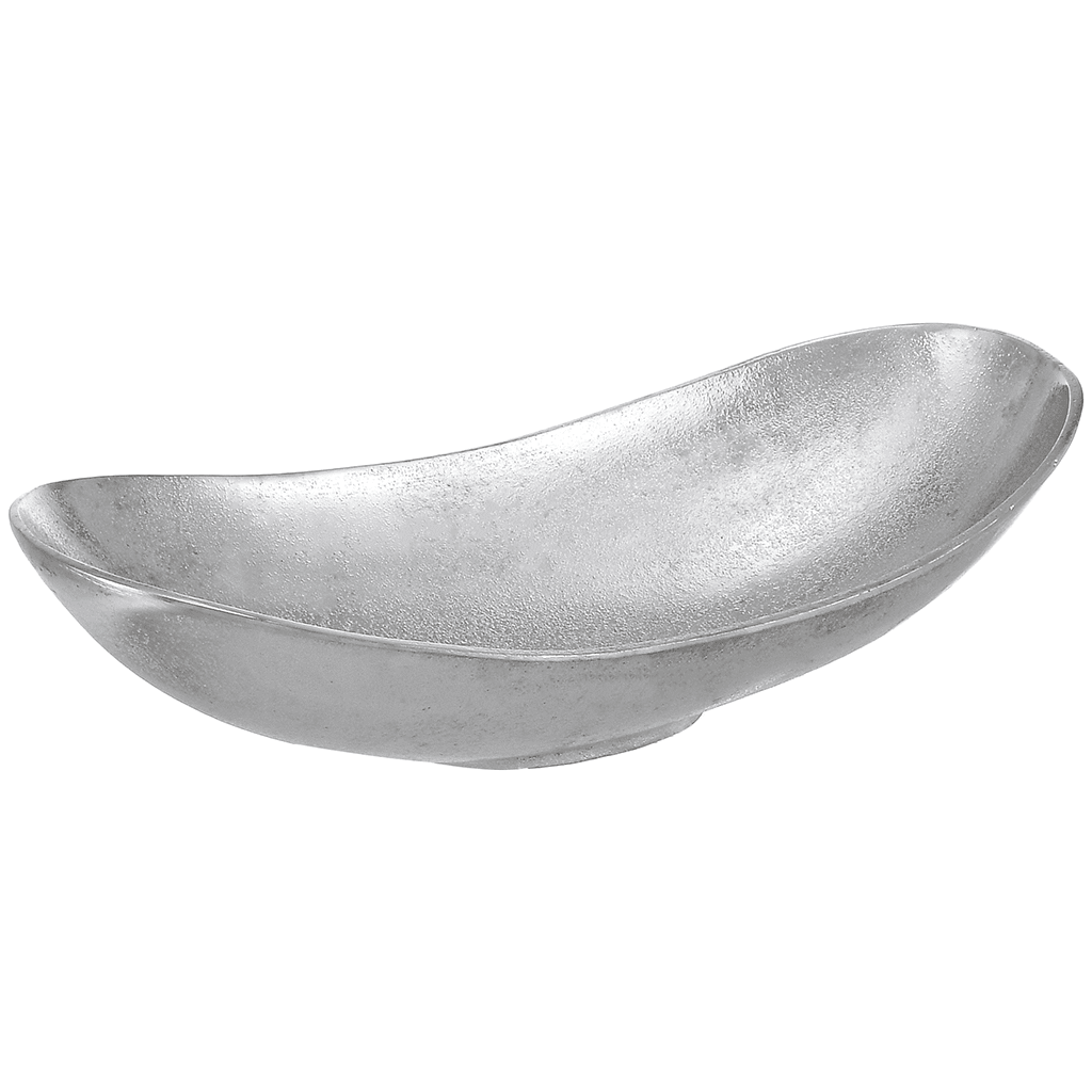 Oval Shaped Platter For Snacks & Fruits - Silver - Silver Plated Metal - 80005753