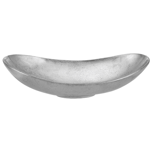 Oval Shaped Platter For Snacks & Fruits - Silver - Silver Plated Metal - 80005753