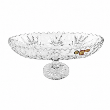 Bohemia Crystal - Footed Oval Plate - 14.5 cm - Clear