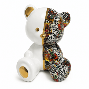 Ardor - Medium Modern Colorful Bear - H 48 cm - Gold