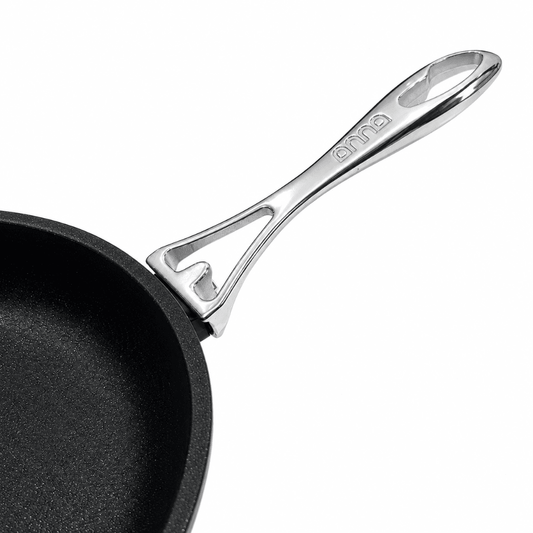 Anna Cavalli - Black Frypan with Silver Handle - 20cm - Die Cast Aluminum