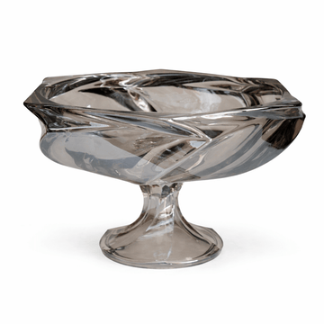Footed Glass Plate - Black - 32x19cm